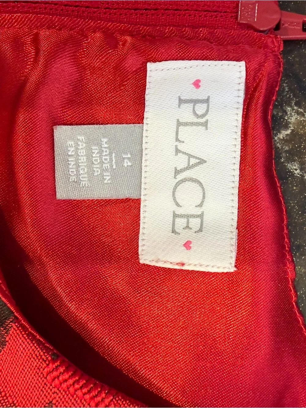 The Children's Place Red and Black Floral Jacquard Party Dress